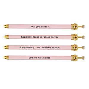 12 NWT Santa Barbara Design Studio Pearl Crown Pens in Light Pink